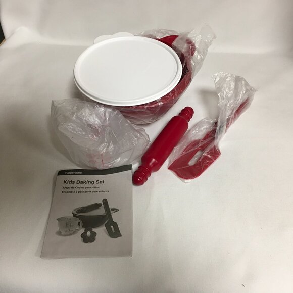 Tupperware Kids Children Baking Set 6 Cup Thatsa Mini Bowl Spatula Mini - Picture 3 of 3